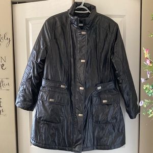 Black winter rain coat